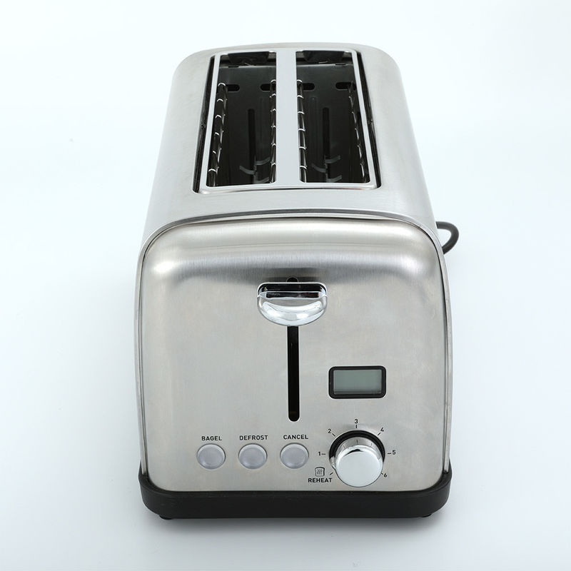 Temps 6 plaçant le grille-pain en acier de long deux de tranche d'acier inoxydable du grille-pain 1400W 120V grille-pain de pain