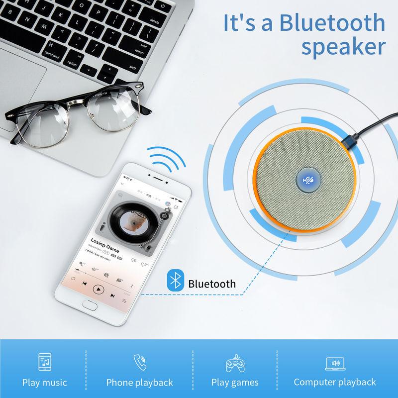Haut-parleur de conférence 190 MHz et microphone Bluetooth avec micros à réduction de bruit AI bon haut-parleur de sélection de voix