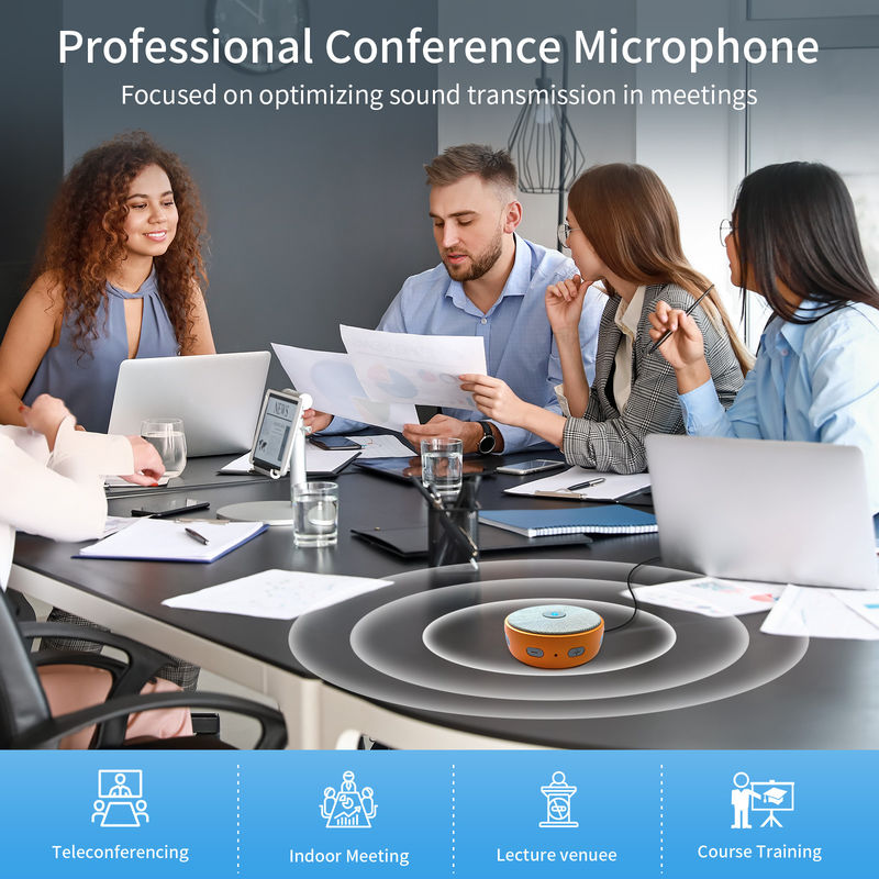Haut-parleur de conférence 190 MHz et microphone Bluetooth avec micros à réduction de bruit AI bon haut-parleur de sélection de voix