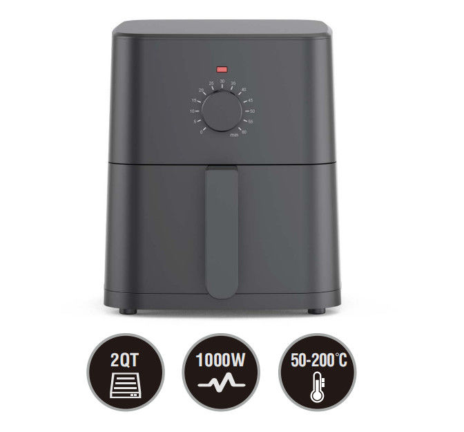 OEM 2QT friteuse à air électrique avec protection contre la surchauffe sûre 1000W friteuse à air chaud pour cuisine